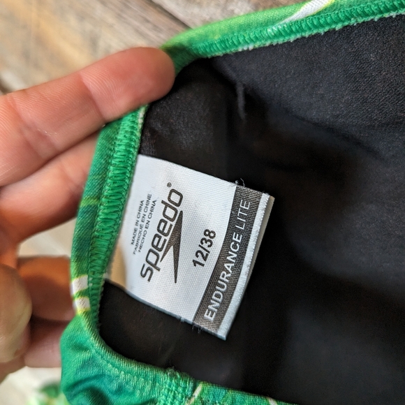 Speedo Green Solar Strobe Recordbreaker Performance One Piece Swim Suit - Picture 6 of 8